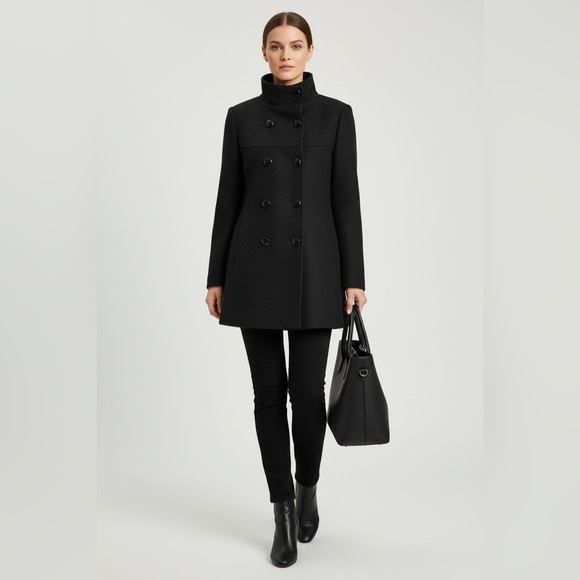 Jessica Simpson Jackets & Blazers - Jessica Simpson Black Wool Blend Double Breasted Coat Size L